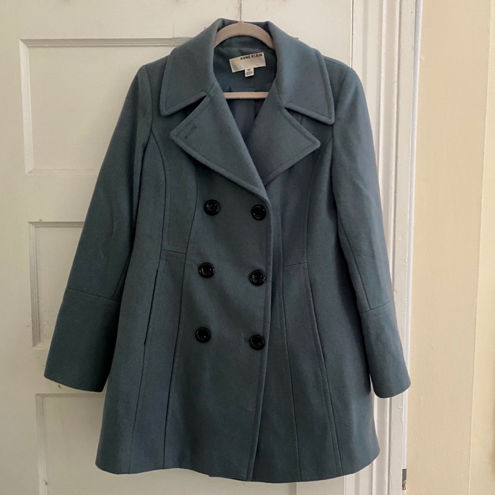 Anne Klein Dusty Blue Peacoat